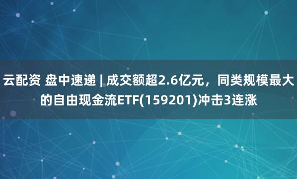 云配资 盘中速递 | 成交额超2.6亿元，同类规模最大的自由现金流ETF(159201)冲击3连涨